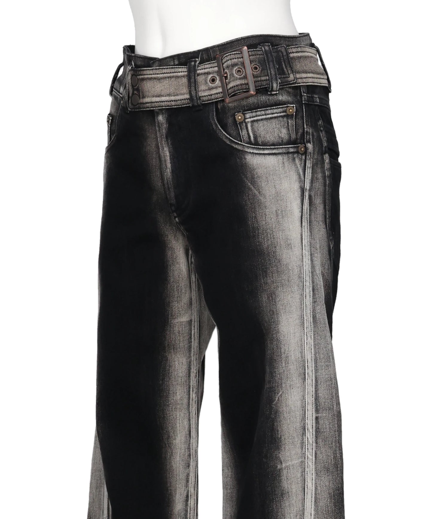 LOW-RISE DENIM PANTS