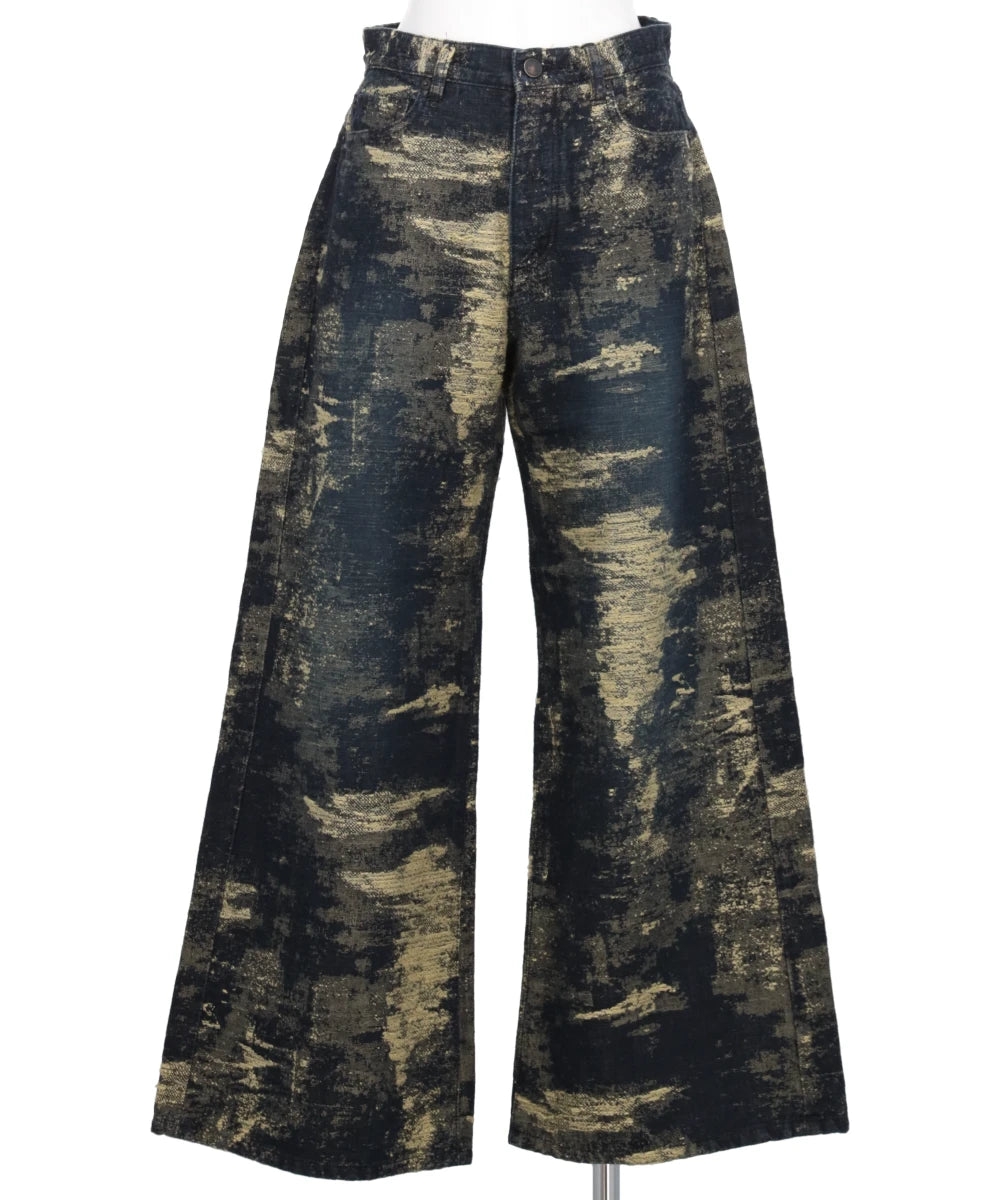 DENIM WIDE PANTS - INDIGO BEIGE