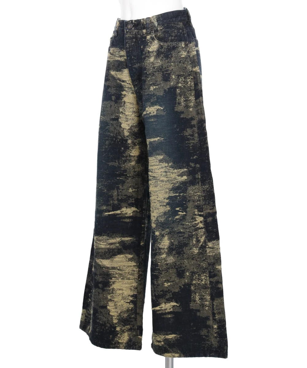 DENIM WIDE PANTS - INDIGO BEIGE