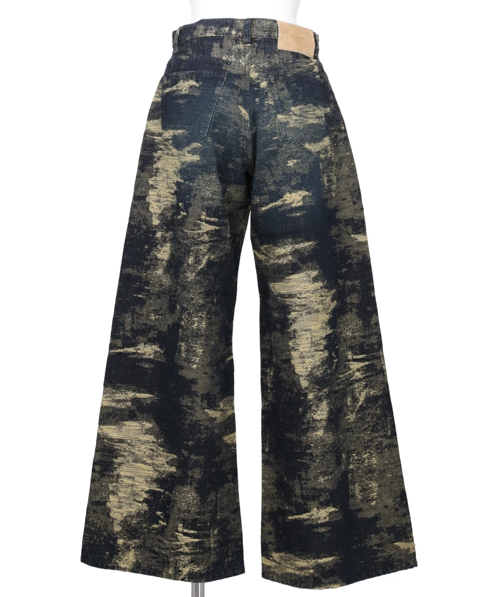 DENIM WIDE PANTS - INDIGO BEIGE