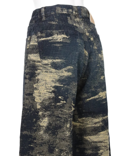 DENIM WIDE PANTS - INDIGO BEIGE