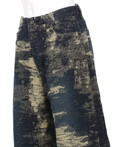 DENIM WIDE PANTS - INDIGO BEIGE