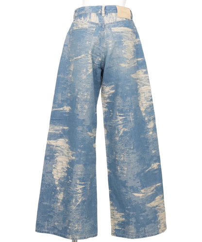 DENIM WIDE PANTS - INDIGO BLEACH
