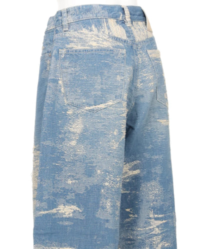 DENIM WIDE PANTS - INDIGO BLEACH