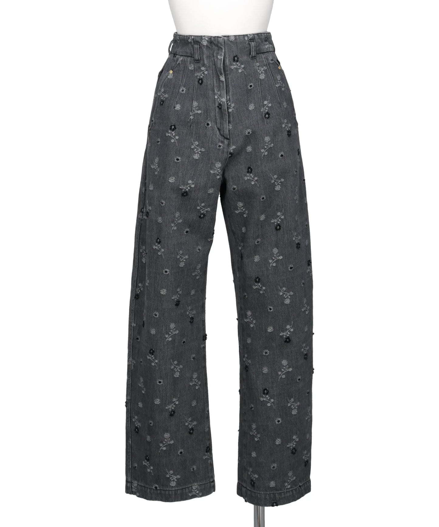 Mame Kurogouchi(マメクロゴウチ) 2026SS FLORAL JACQUARD HIGH WAISTED DENIM　MM26SS-PT080