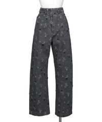 Mame Kurogouchi(マメクロゴウチ) 2026SS FLORAL JACQUARD HIGH WAISTED DENIM　MM26SS-PT080