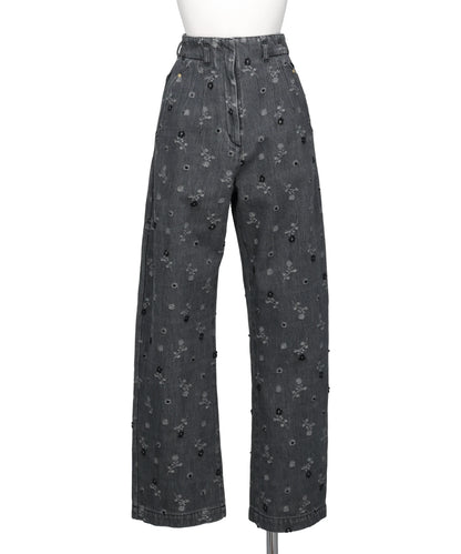 Mame Kurogouchi(マメクロゴウチ) 2026SS FLORAL JACQUARD HIGH WAISTED DENIM　MM26SS-PT080