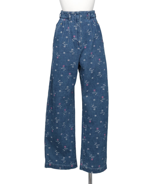 Mame Kurogouchi(マメクロゴウチ) 2026SS FLORAL JACQUARD HIGH WAISTED DENIM MM26SS-PT080