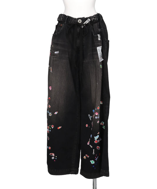 Maison MIHARA YASUHIRO(メゾンミハラヤスヒロ) 2026SS DENIM HUGE DETAIL PANTS w KIDS STICKER K16PT342