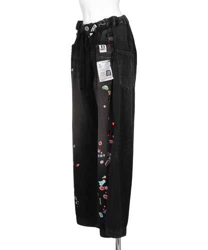 DENIM HUGE DETAIL PANTS w KIDS STICKER