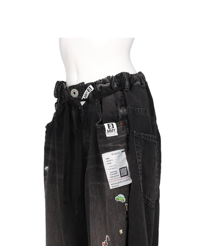 DENIM HUGE DETAIL PANTS w KIDS STICKER