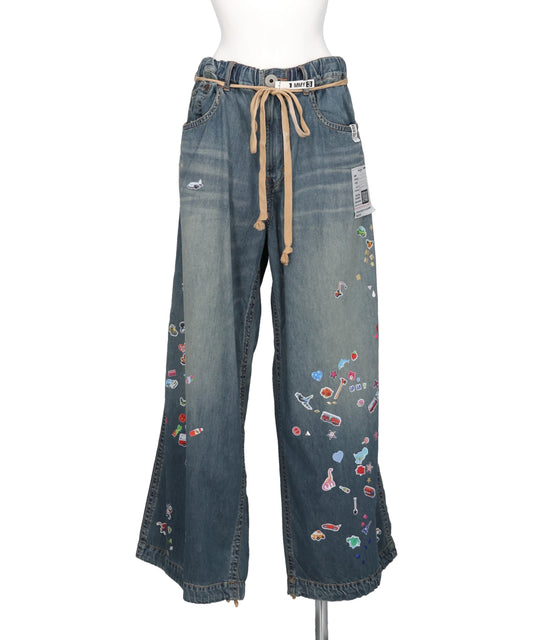 Maison MIHARA YASUHIRO(メゾンミハラヤスヒロ) 2026SS DENIM HUGE DETAIL PANTS w KIDS STICKER K16PT342