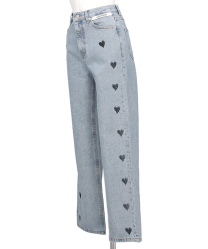 HEART STAMPED JEANS