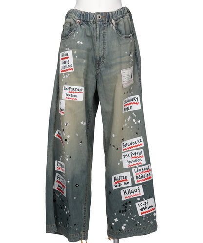 DENIM STICKER PANTS