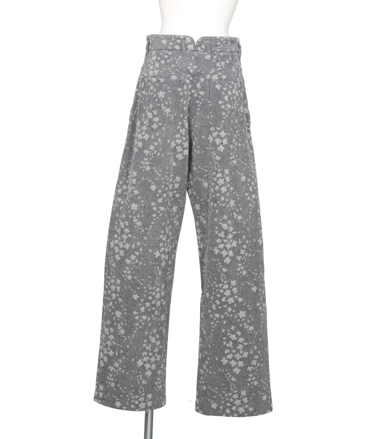 FLORAL JACQUARD DENIM TROUSERS