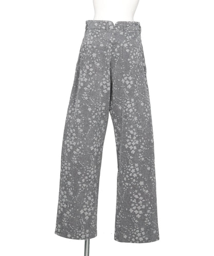 FLORAL JACQUARD DENIM TROUSERS