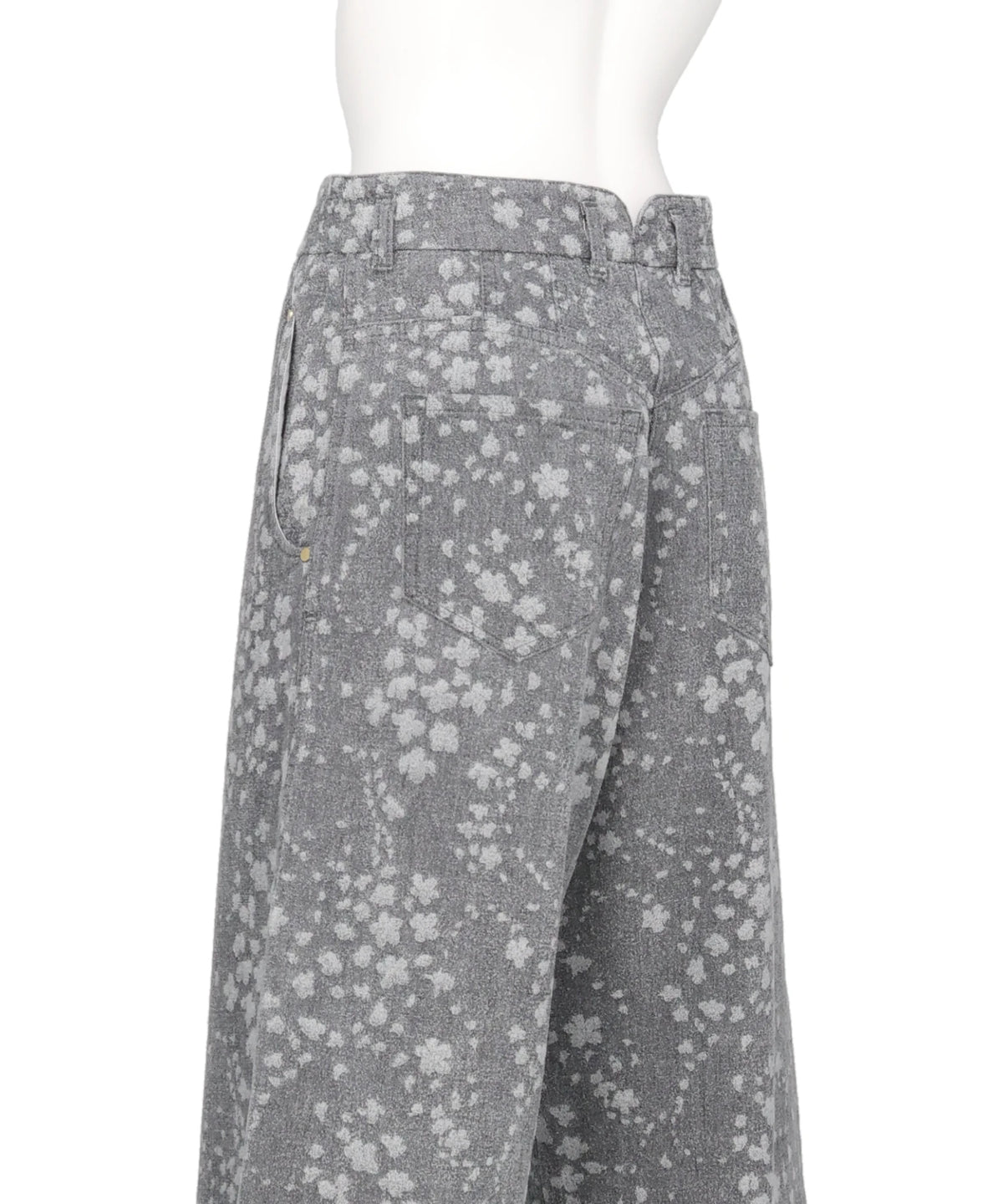 FLORAL JACQUARD DENIM TROUSERS