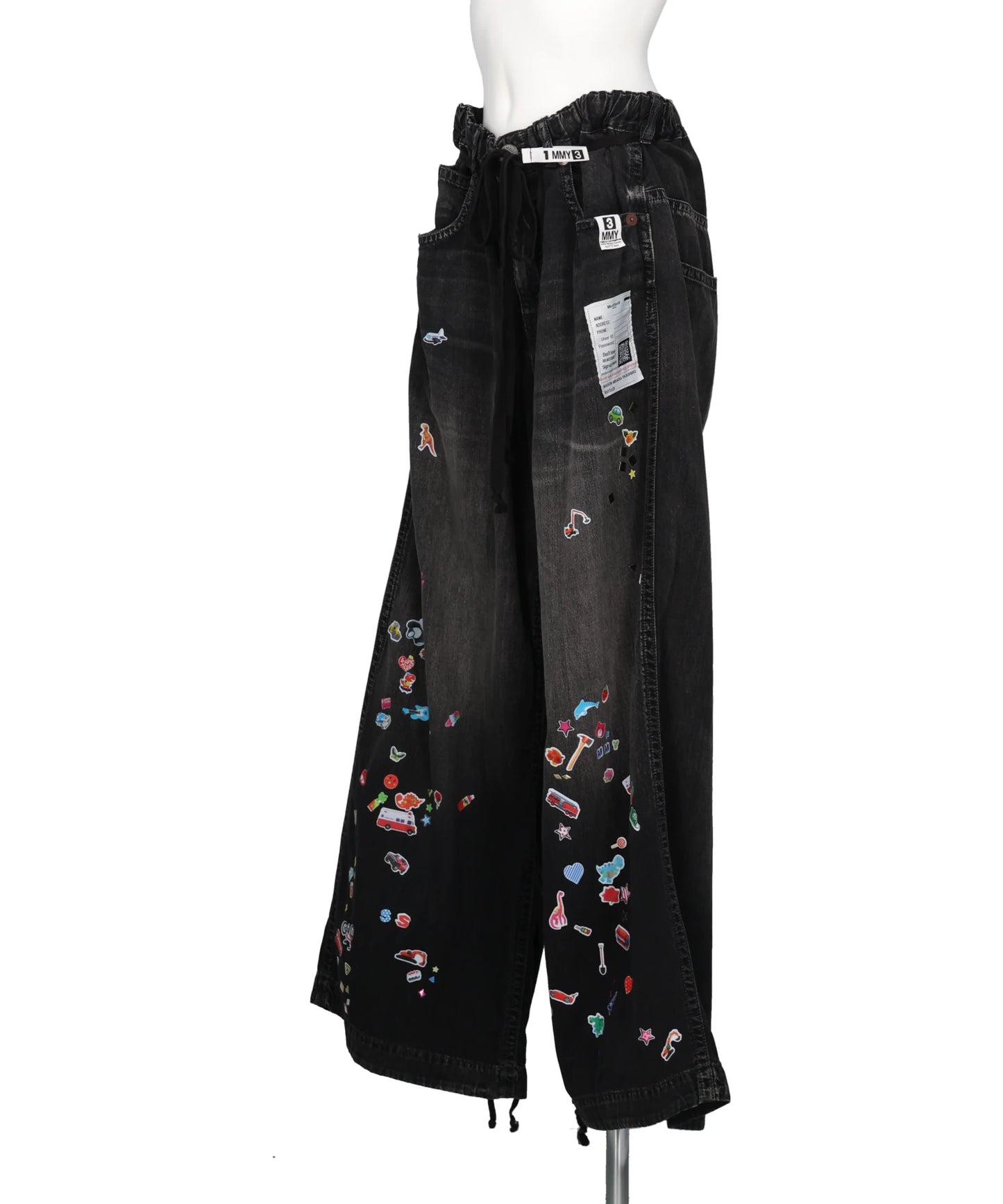 DENIM HUGE DETAIL PANTS w KIDS STICKER