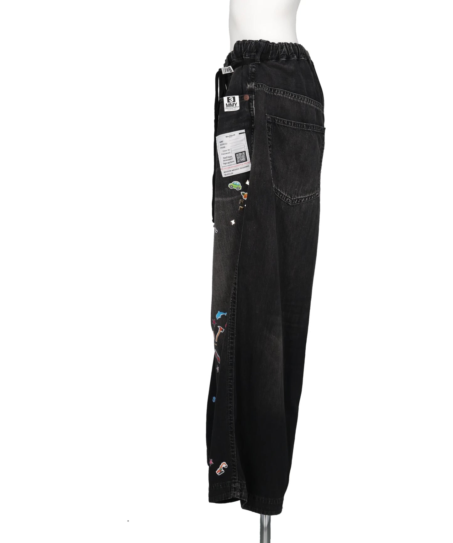 DENIM HUGE DETAIL PANTS w KIDS STICKER