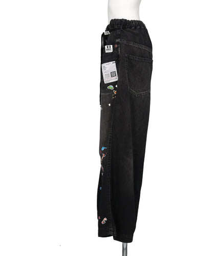 DENIM HUGE DETAIL PANTS w KIDS STICKER