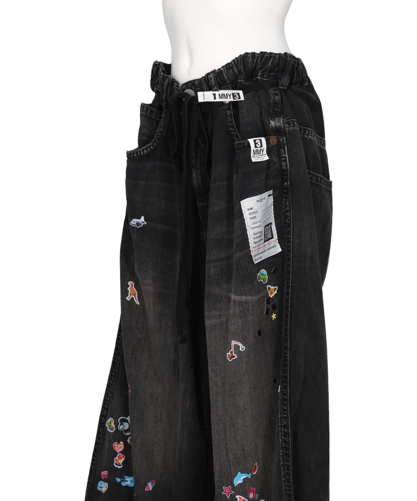DENIM HUGE DETAIL PANTS w KIDS STICKER