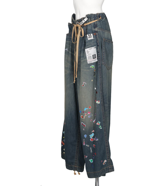 DENIM HUGE DETAIL PANTS w KIDS STICKER
