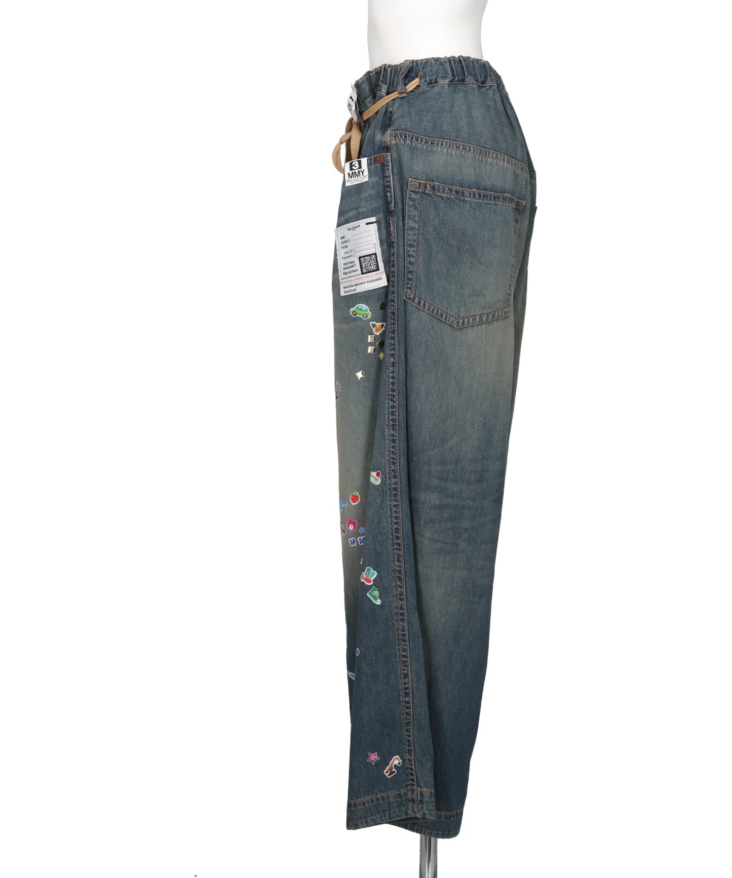 DENIM HUGE DETAIL PANTS w KIDS STICKER