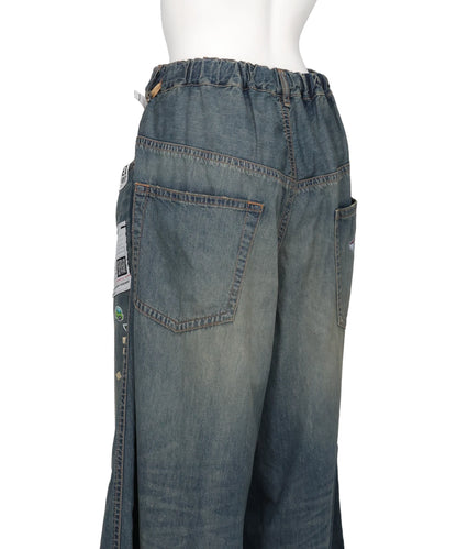 DENIM HUGE DETAIL PANTS w KIDS STICKER