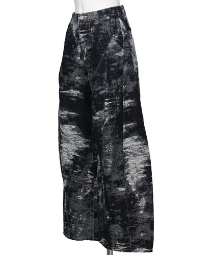 DENIM CURVED PANTS