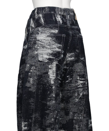 DENIM CURVED PANTS