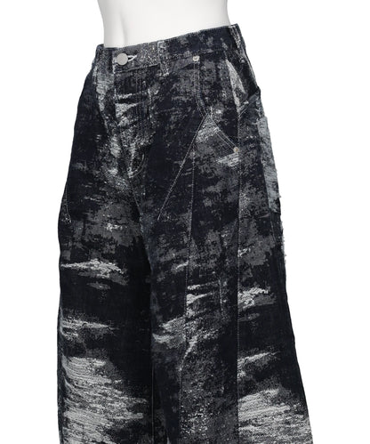 DENIM CURVED PANTS