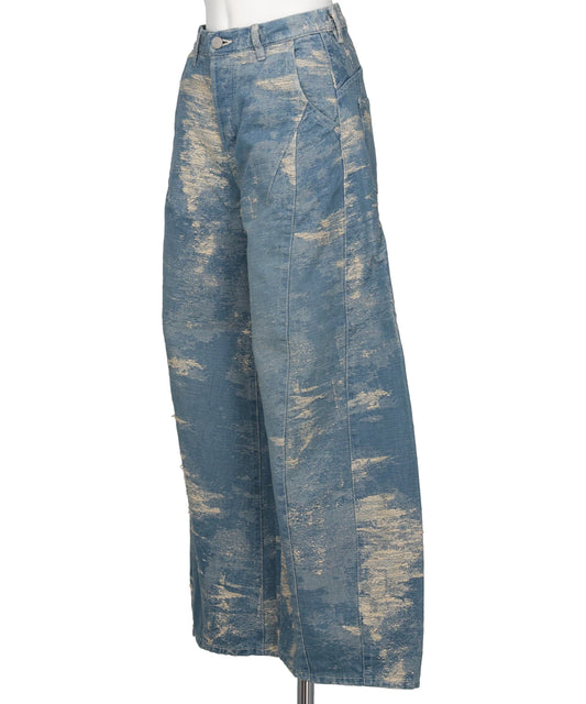DENIM CURVED PANTS