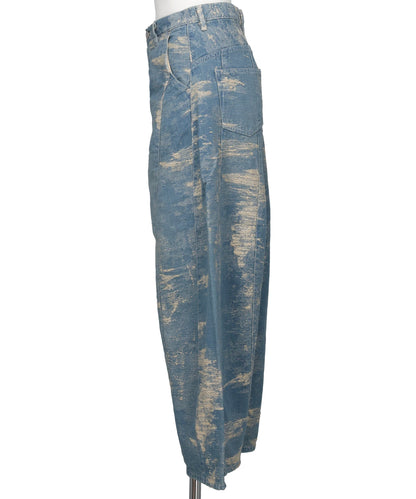 DENIM CURVED PANTS