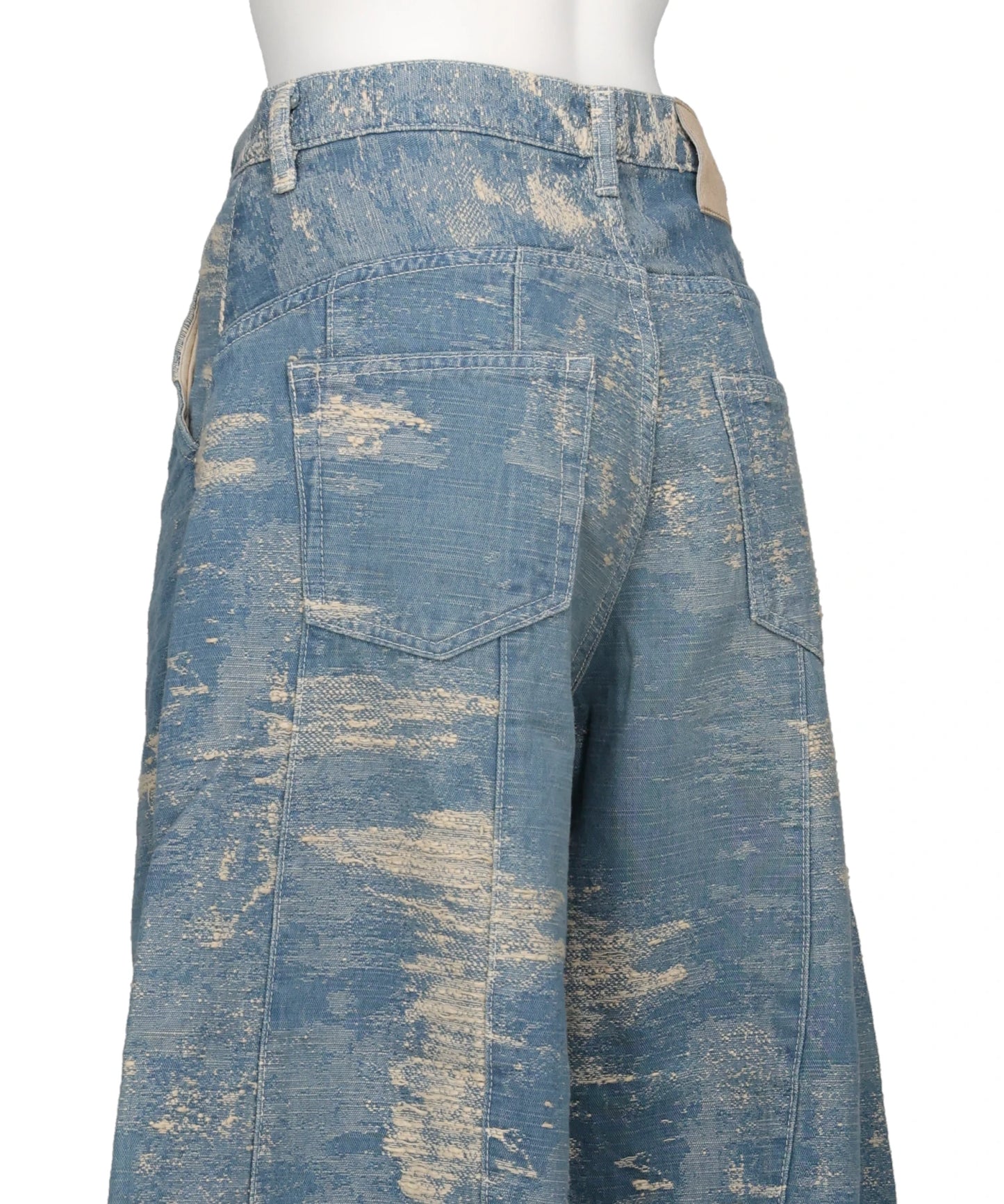 DENIM CURVED PANTS