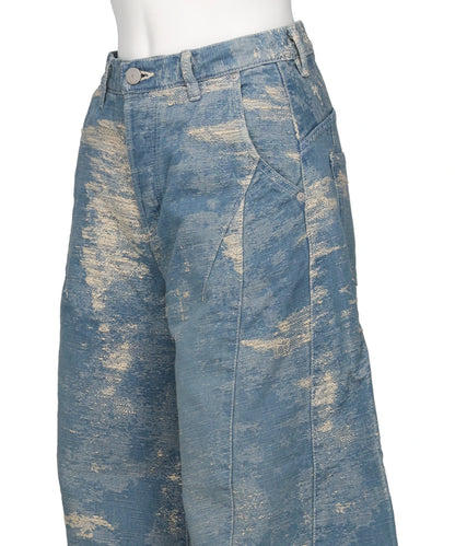 DENIM CURVED PANTS
