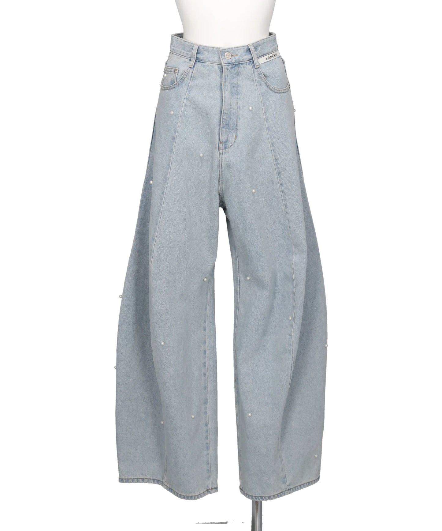 KIMHEKIM(キムヘキム) 2026AW PEARL EMBELLISHED BALLOON FIT JEANS KHK-JN18-SB