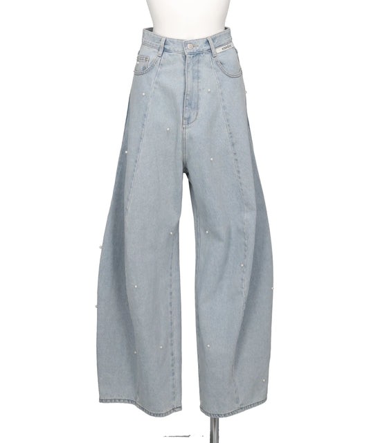 KIMHEKIM(キムヘキム) 2026AW PEARL EMBELLISHED BALLOON FIT JEANS KHK-JN18-SB