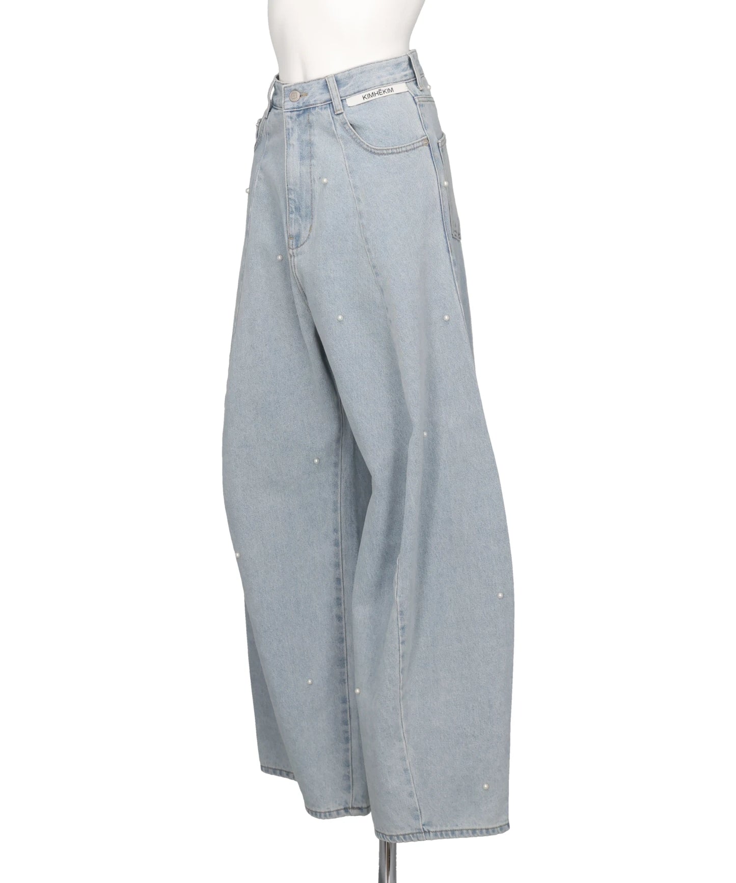 PEARL EMBELLISHED BALLOON FIT JEANS
