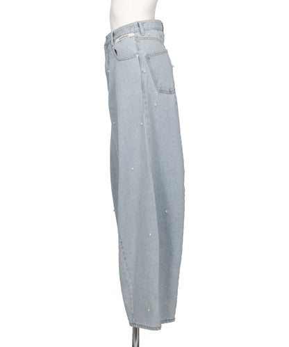PEARL EMBELLISHED BALLOON FIT JEANS