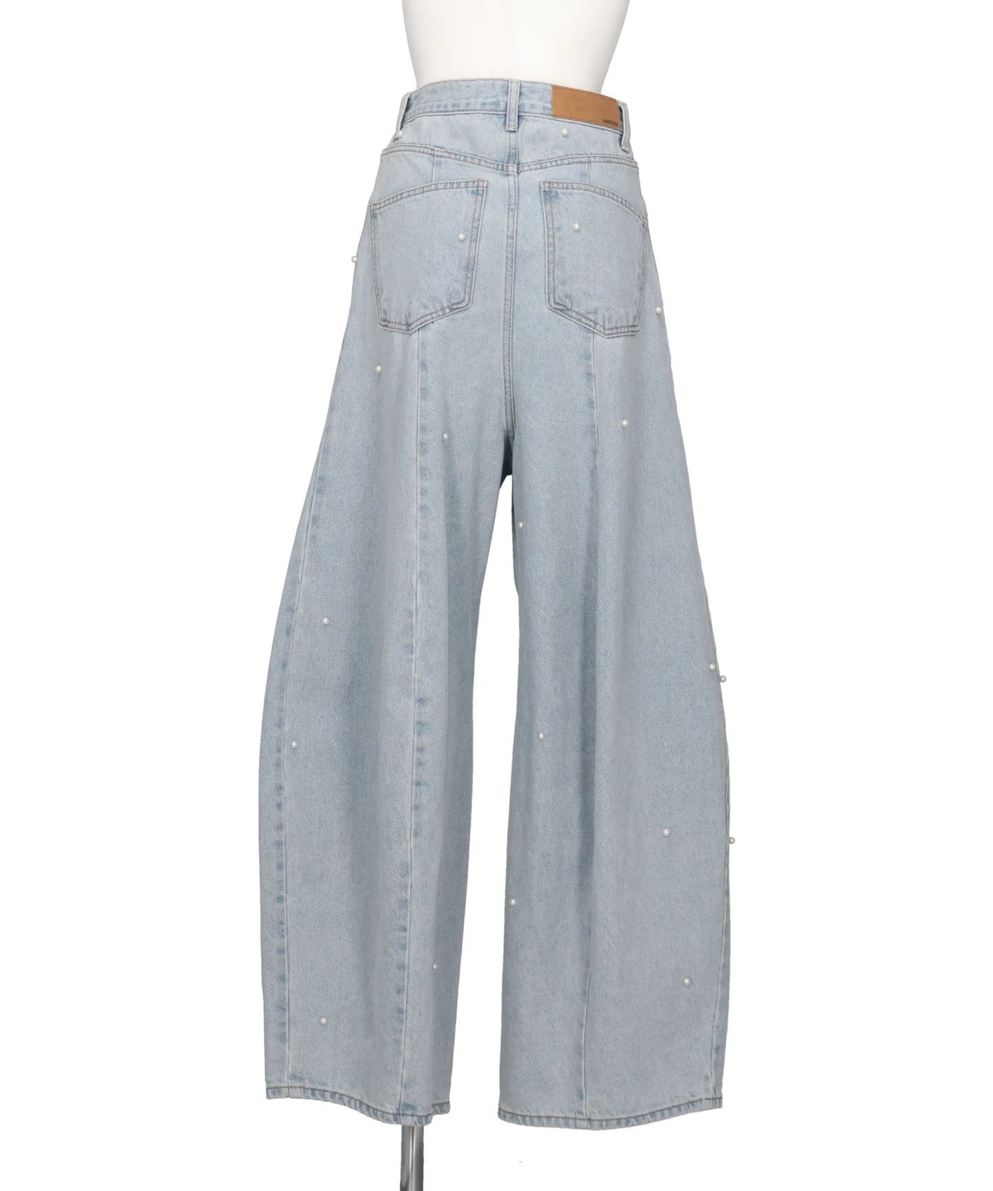 PEARL EMBELLISHED BALLOON FIT JEANS