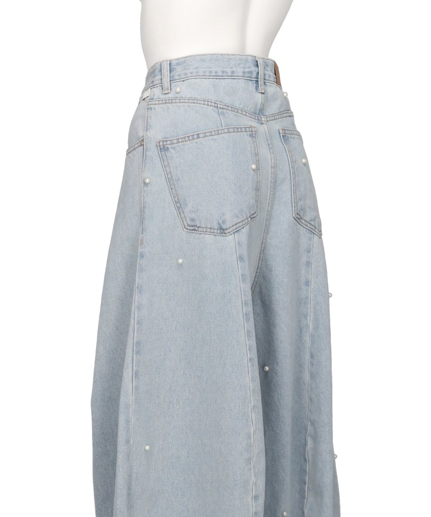 PEARL EMBELLISHED BALLOON FIT JEANS