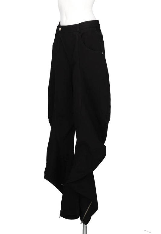 LIQUID DENIM PANTS BLACK