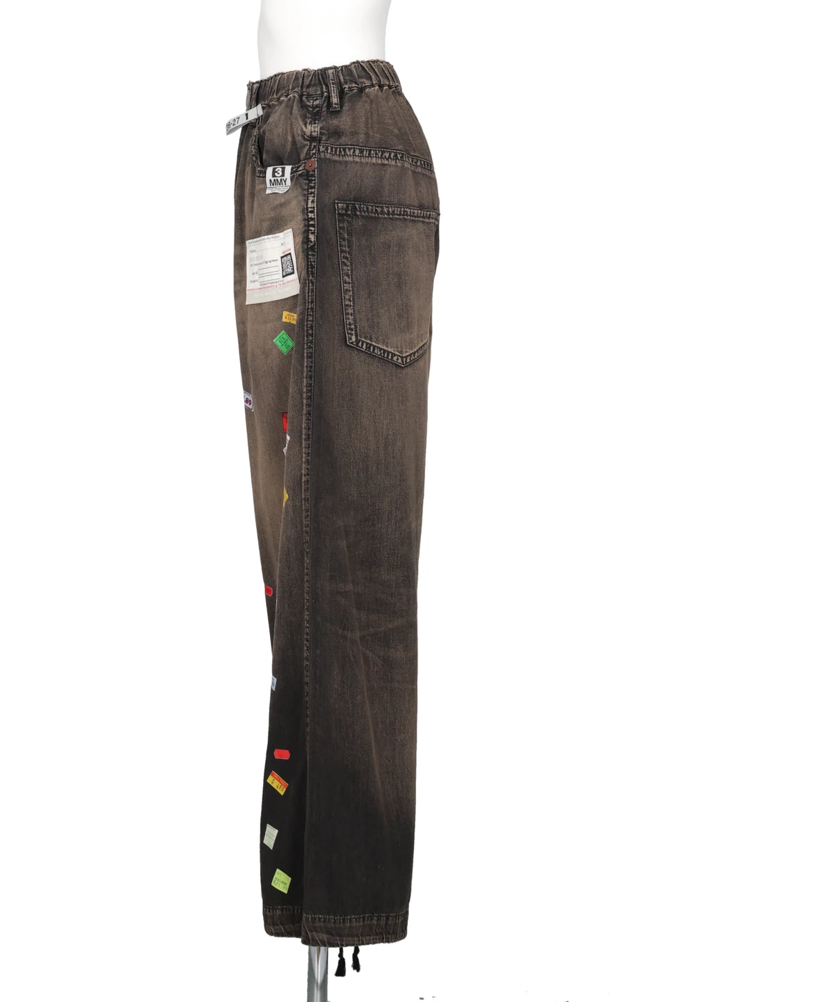 DENIM HUGE DETAIL PANTS WITH PRICE TAG