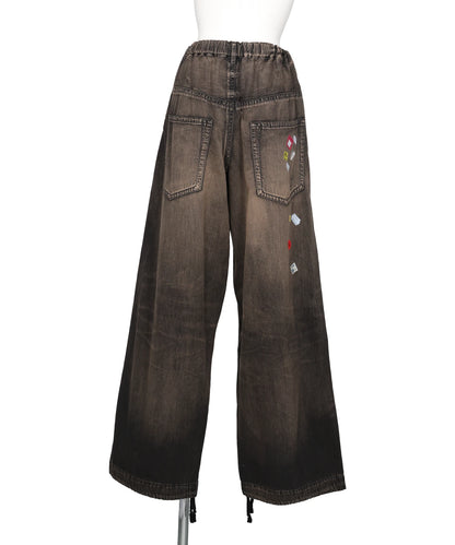 DENIM HUGE DETAIL PANTS WITH PRICE TAG