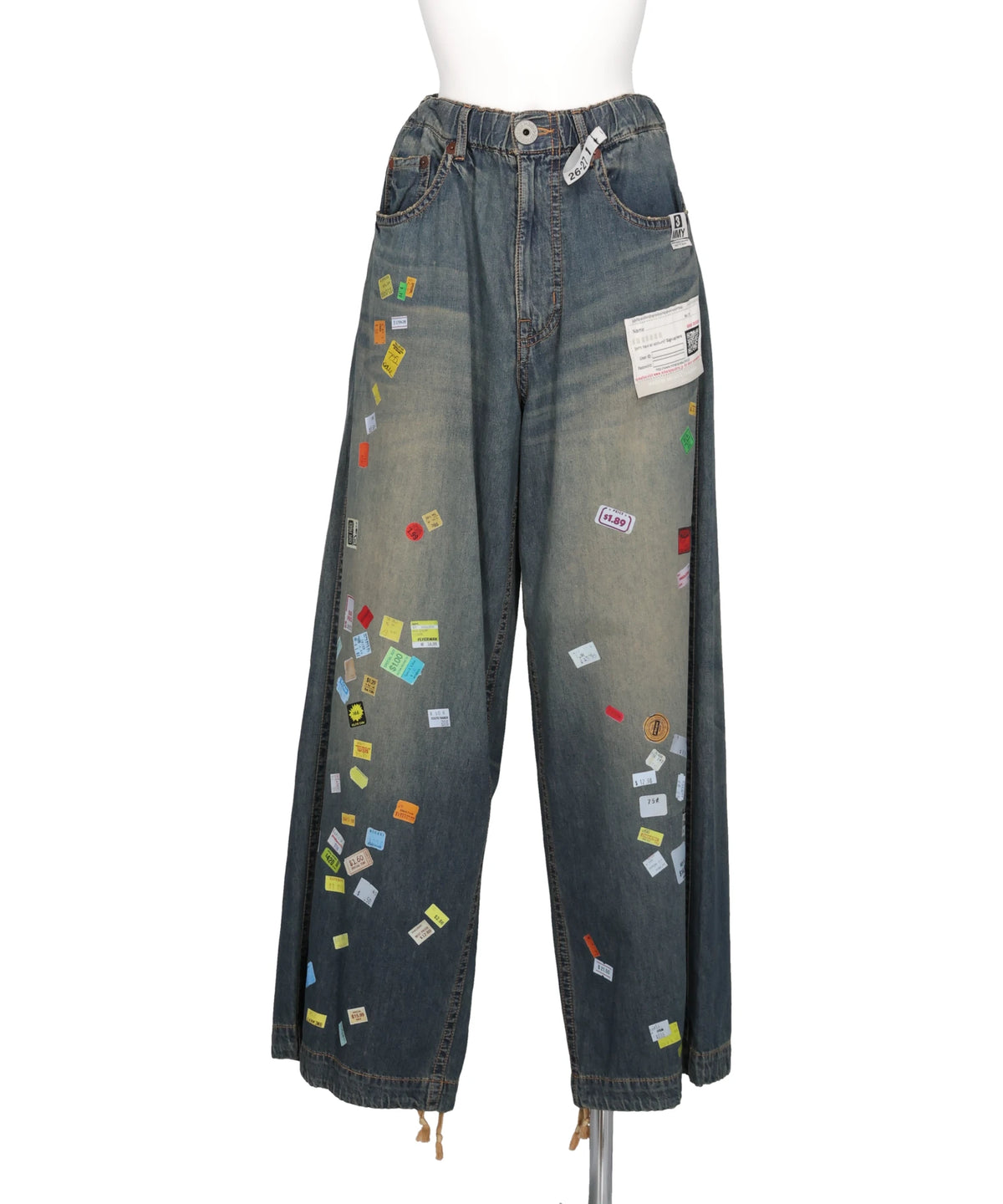 Maison MIHARA YASUHIRO(メゾンミハラヤスヒロ) 2026AW DENIM HUGE DETAIL PANTS WITH PRICE TAG　B17PT101