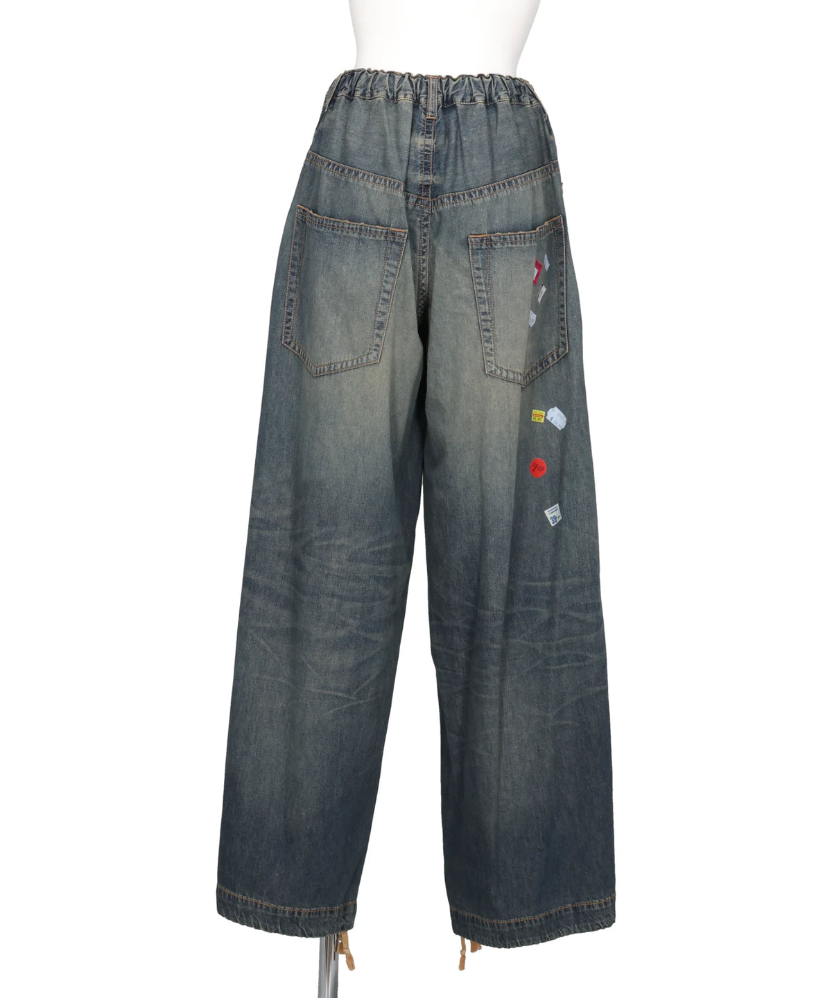 DENIM HUGE DETAIL PANTS WITH PRICE TAG