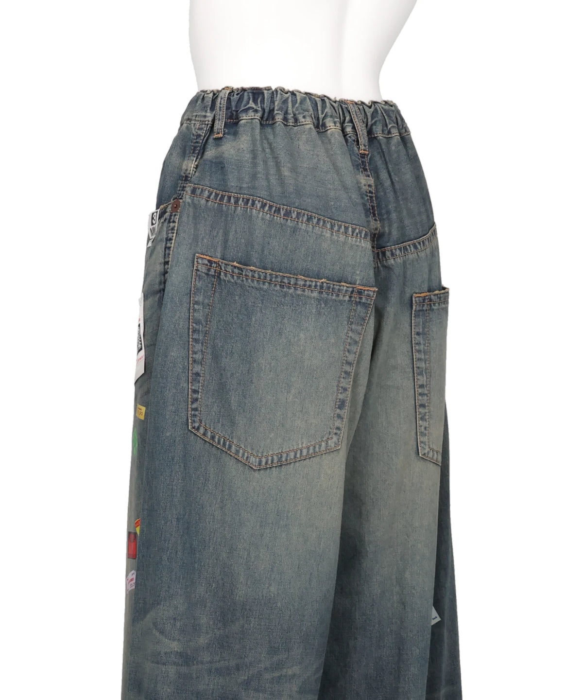 DENIM HUGE DETAIL PANTS WITH PRICE TAG