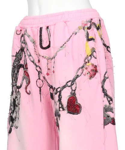 EMBROIDERED CHAIN SWEATPANTS　