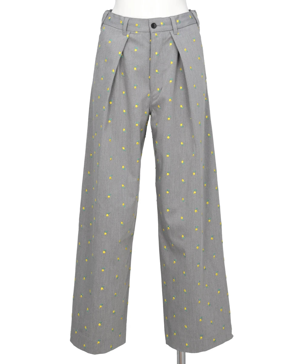 FLOWER EMBROIDERY SLACKS