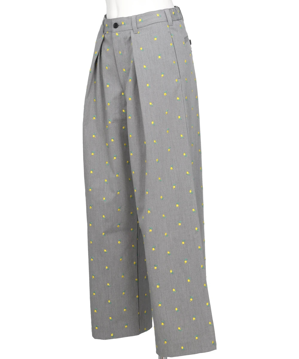 FLOWER EMBROIDERY SLACKS